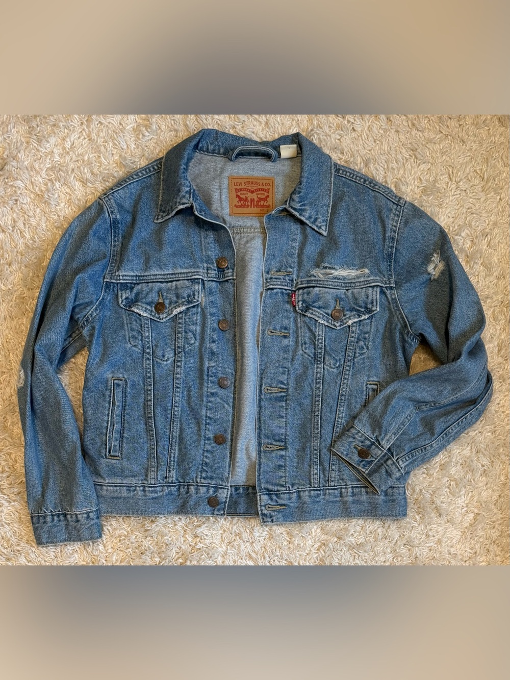 Levi's Light Blue Distressed Denim Jacket